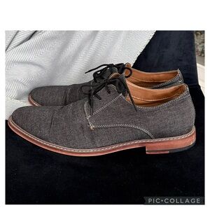 J75 PADRINO CANVAS OXFORDS GREY WITH NUNN BUSH COMFORT GEL OFFICE DATE NIGHT